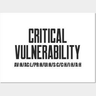 Cybersecurity Critical Vulnerability CVSS Score Vector Posters and Art